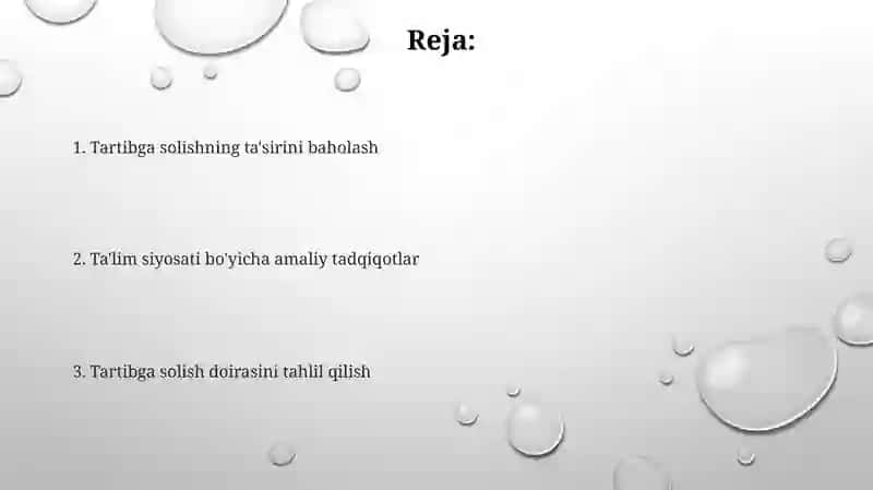 O'quv jarayoninig me'yoriy hujjatlarini o'rganish va tahlil qilish 2