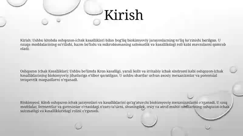 Oshqozon Ichak Kasalliklari Biokimyosi 2