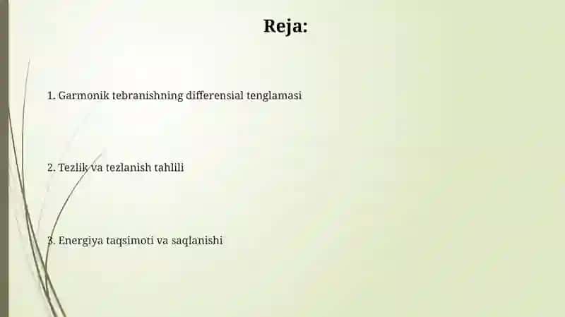Harmonik tebranishning differensial tenglamasi 2