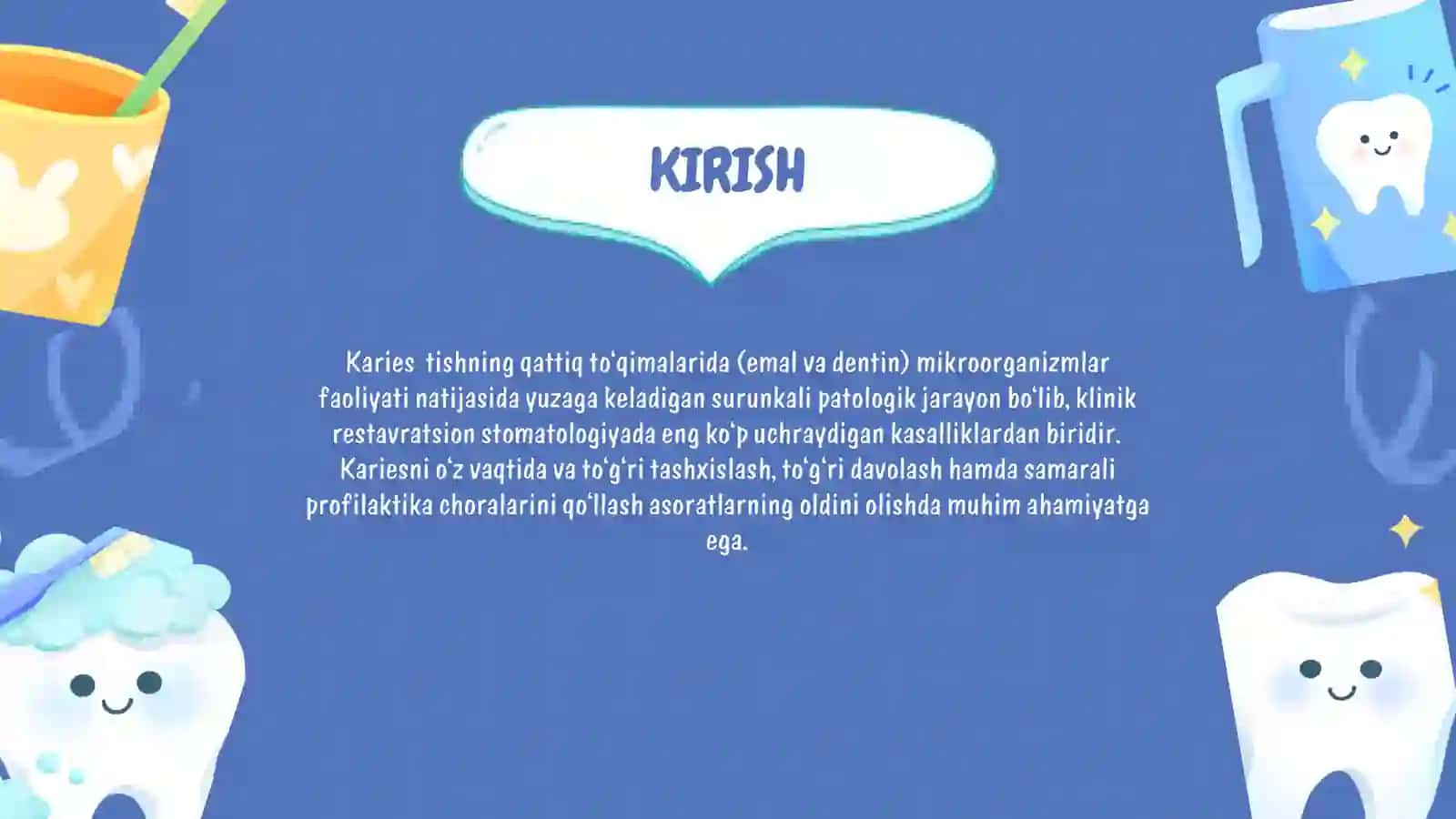Karies kasalligini tashxislashda va davolashda uchraydigan xato va asoratlar. Profilaktikasi 2
