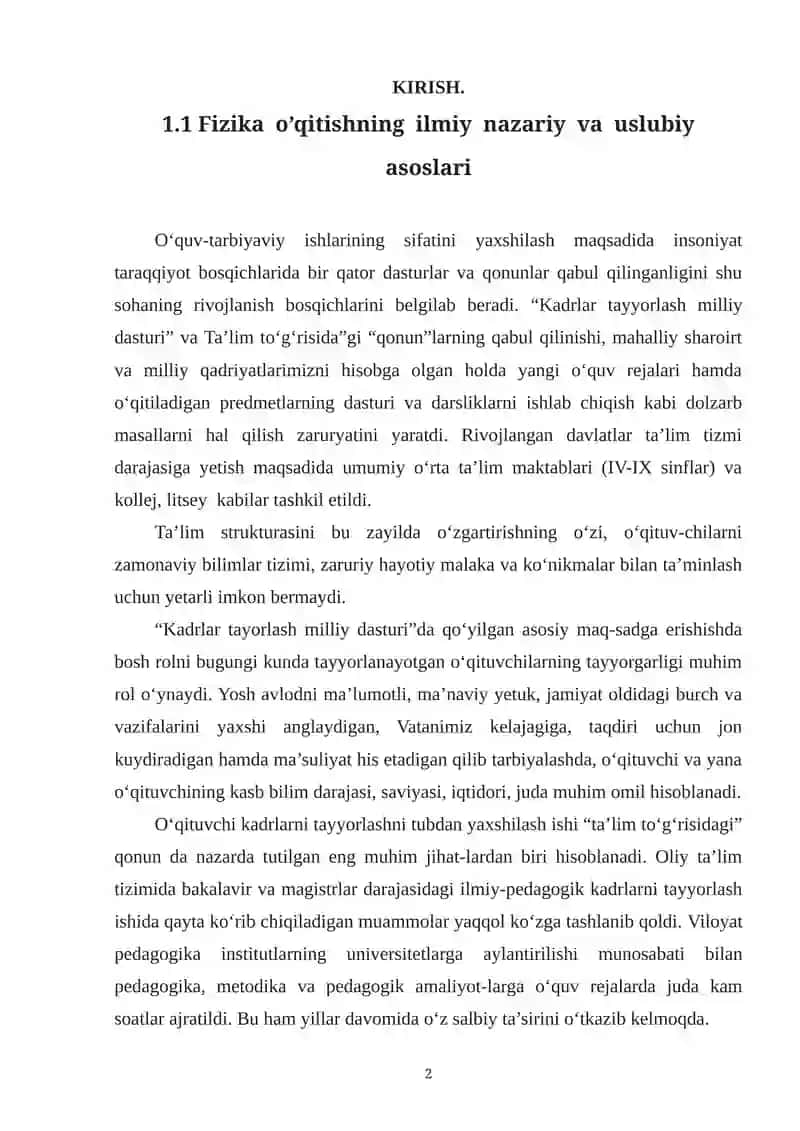 Fizika o`qitishda o`quvchilarning ijodiy qobiliyatini rivojlantirish yo`llari 2