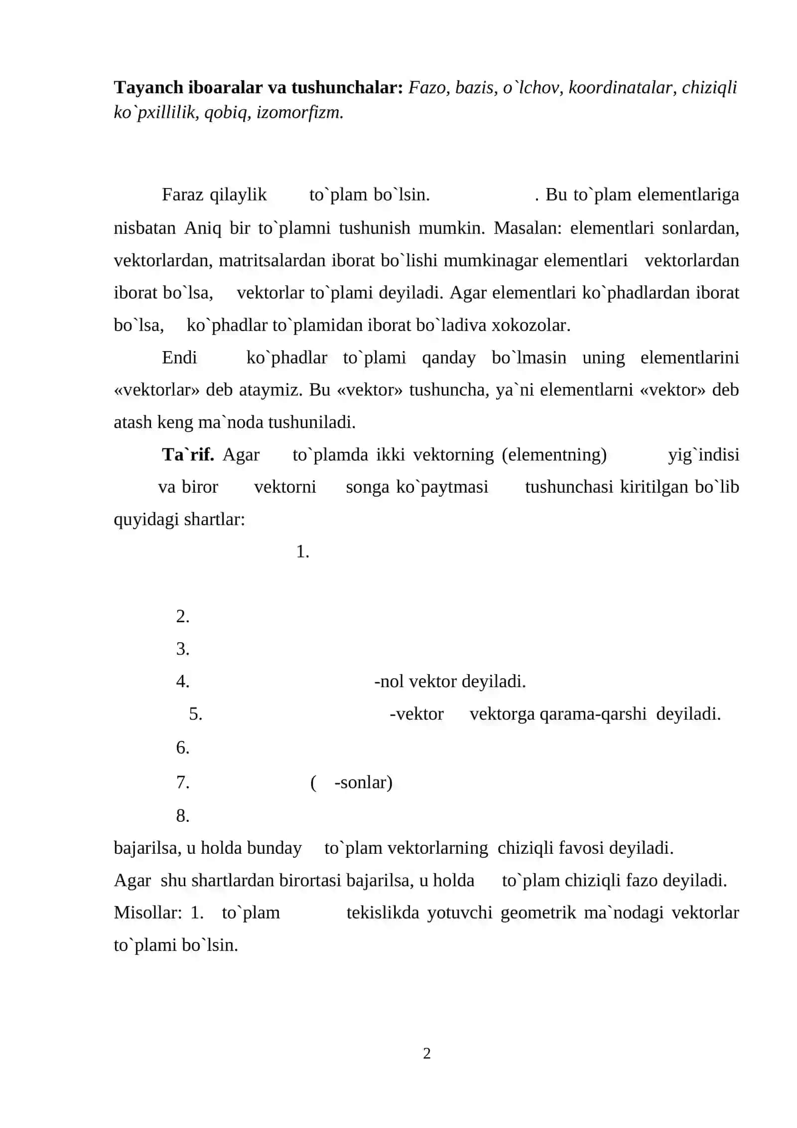 O‘rtacha chiziqli farq. Dispersiya 2