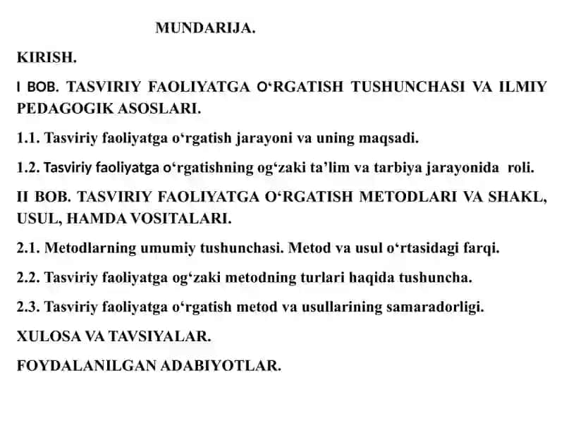 TASVIRIY FAOLIYATGA O‘RGATISHNING OG‘ZAKI METOD VA USULLARI 2
