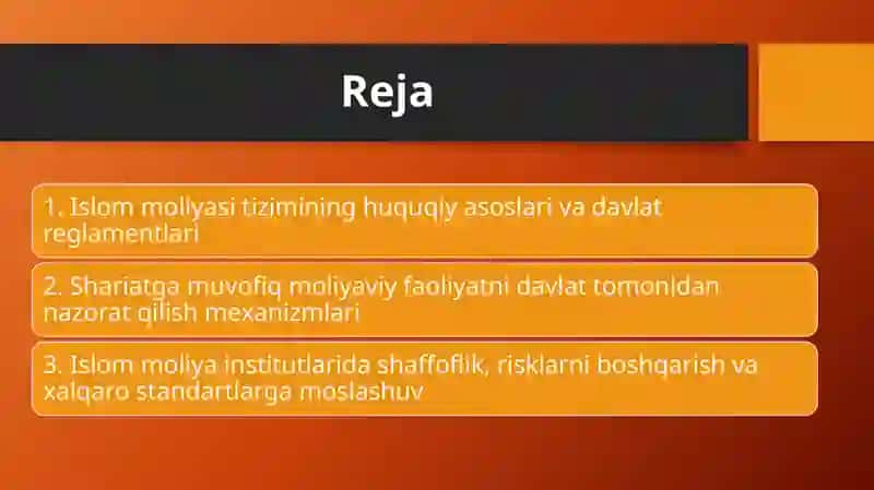 Islam moliyasi sohasida davlat reglamentlari va nazorat 2
