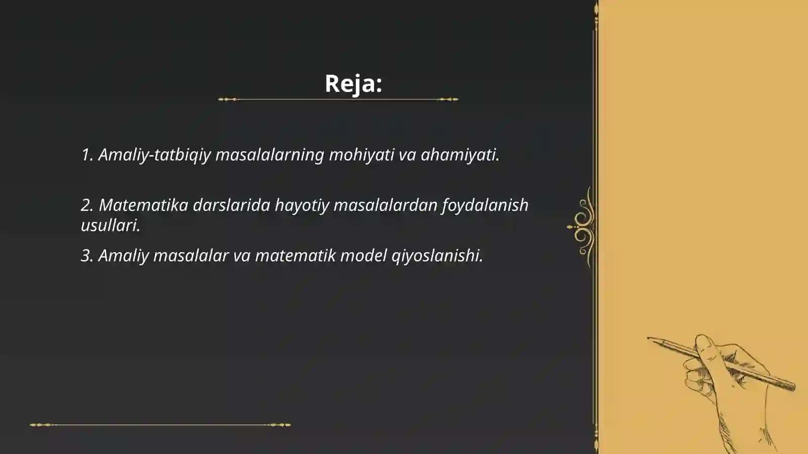 Matematika oʻqitishda amaliy-tatbiqiy masalalardan foydalanish 2