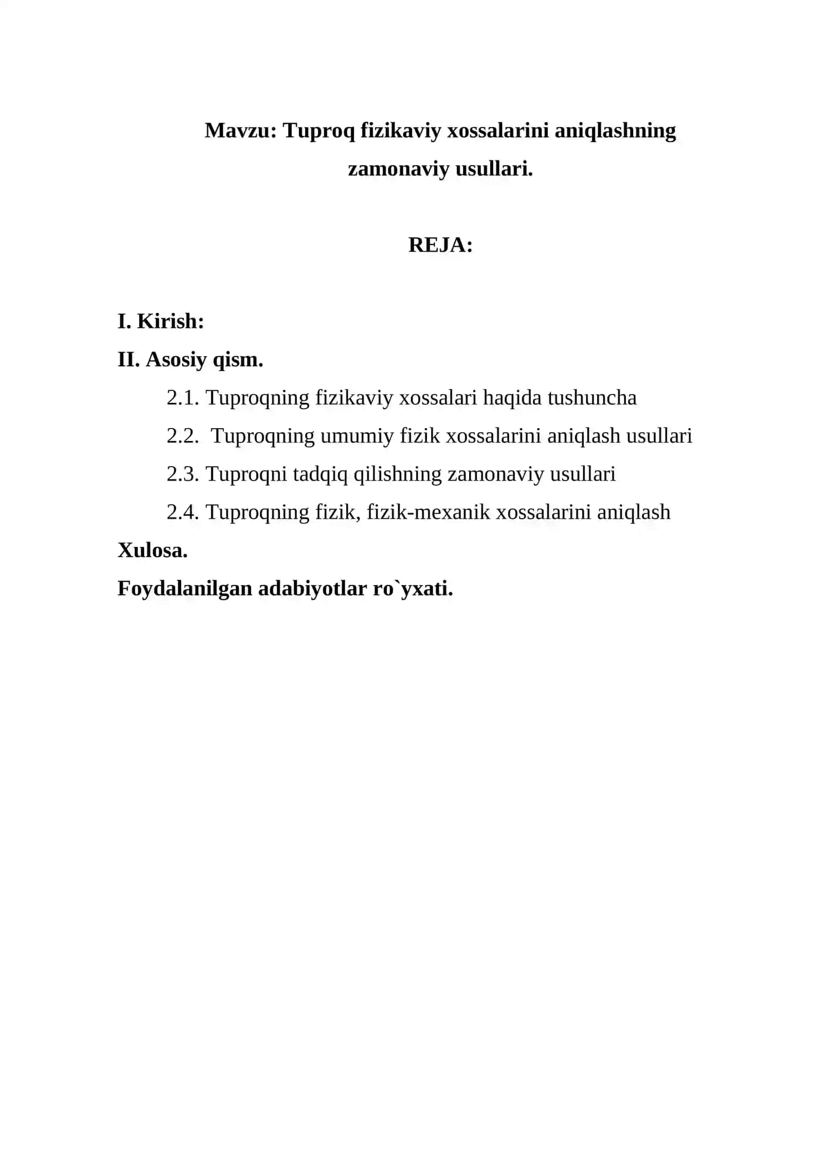Tuproq fizikaviy xossalarini aniqlashning zamonaviy usullari 2