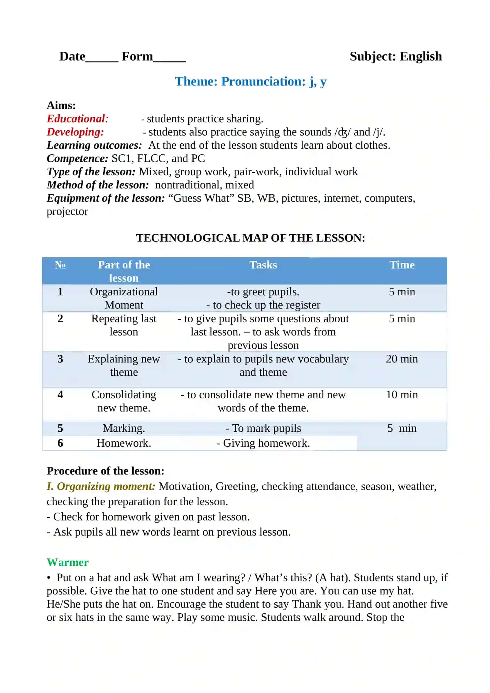 Pronunciation: j, y 2