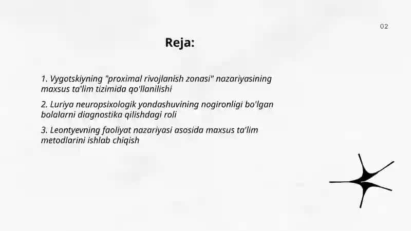 Maxsus ta'lim tizimining rivojlanishida Vygotskiy Luriya va Leontyev nazariyalari 2