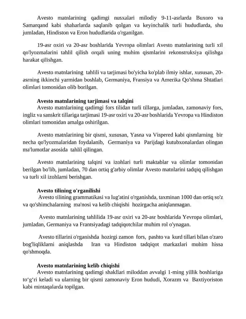Avesto-zardushtiylik dining asosiy manbasi 2