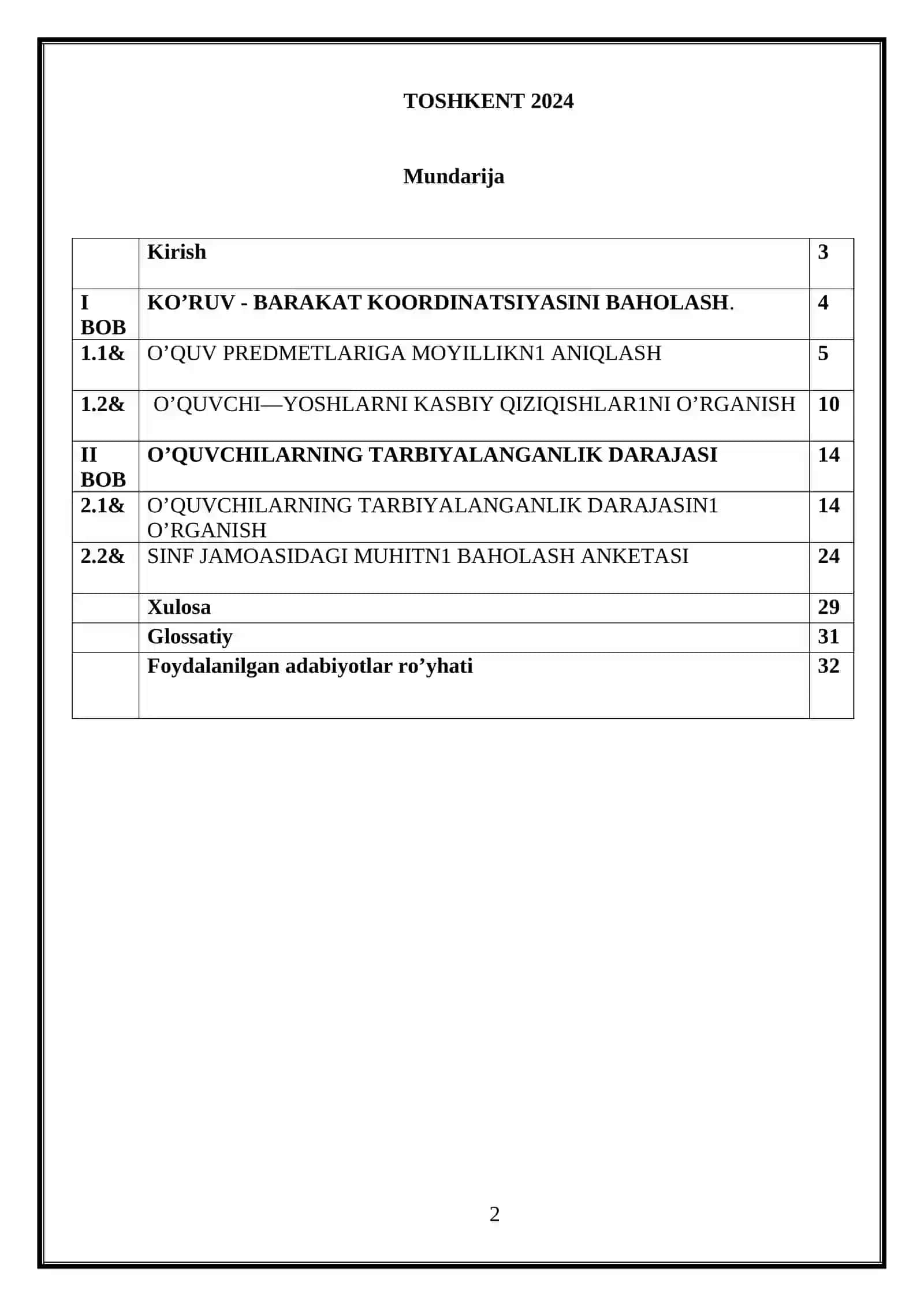 IJODKORLIKNI O‘RGANISH TESTLARI 2
