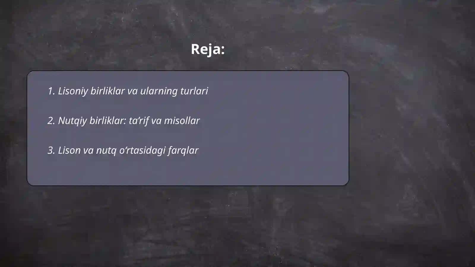 Lison va Nutq Mavzusidagi Kurs 2