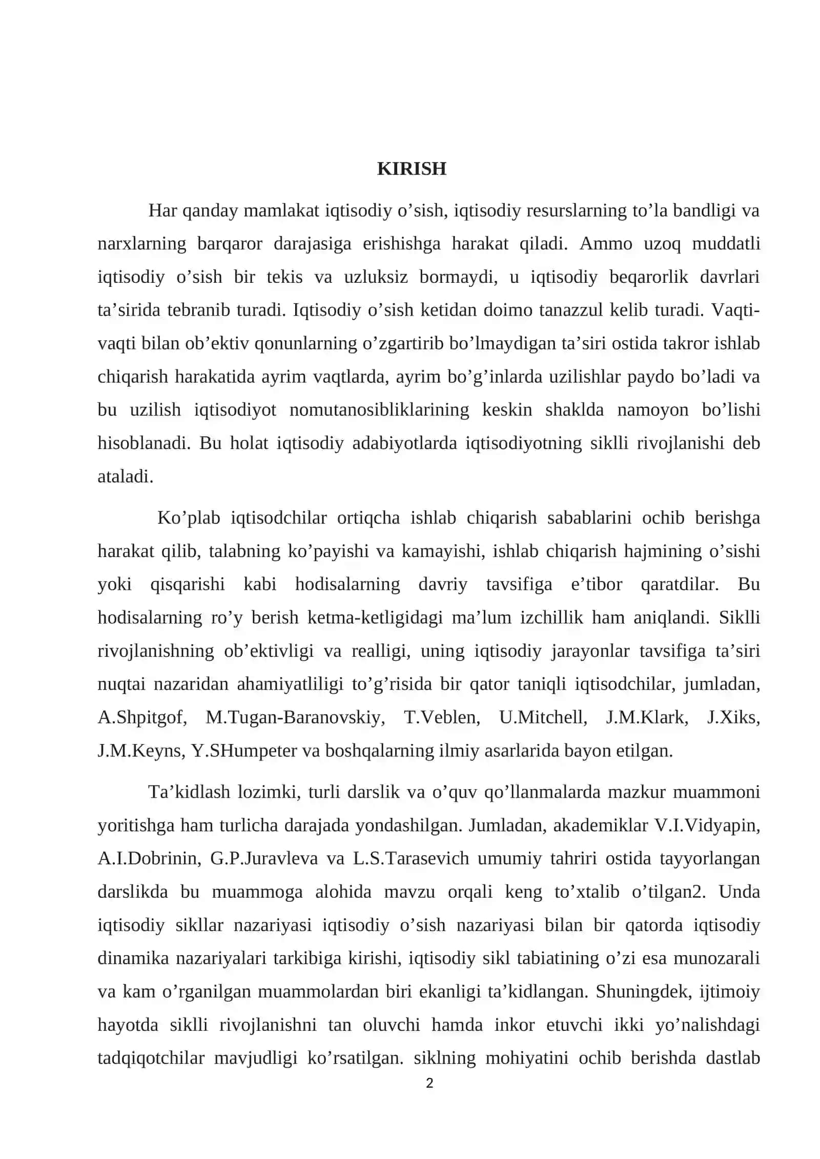 Iqtisodiyotning siklliligi ba Makoiqtisodiy barqarorlik 2