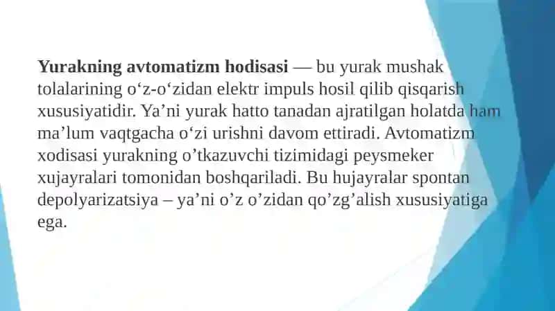 Yurak avtomatizm faoliyati buzilishi natijasida kelib chiqadigan aritmiyalar va EKG o'zgarishlari. 2