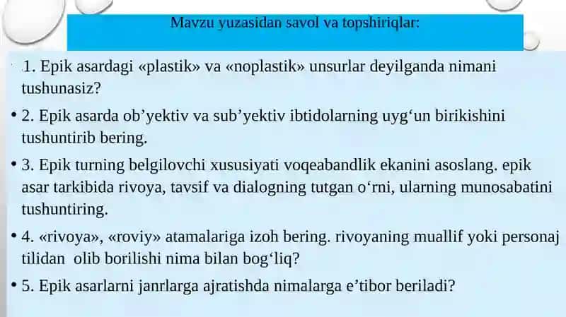 Epikturdagi asarlarni ifodaliq oidalarini tafsilatli tavsiflash va tahlil qilish 2