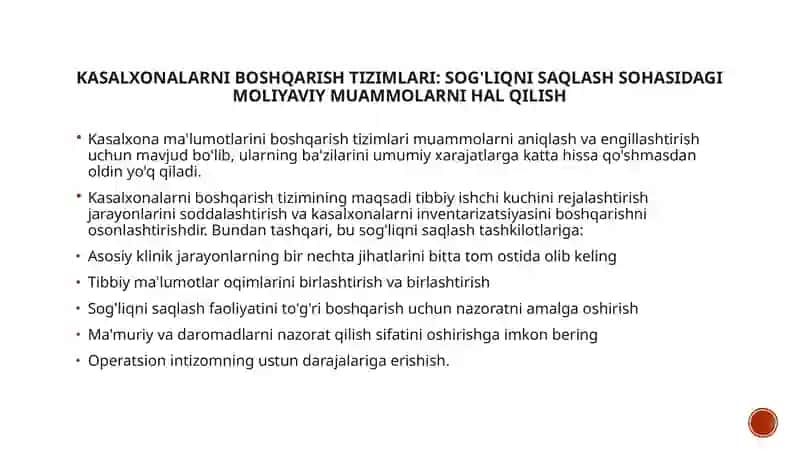 Kasalxonalarni boshqarish dasturi 2