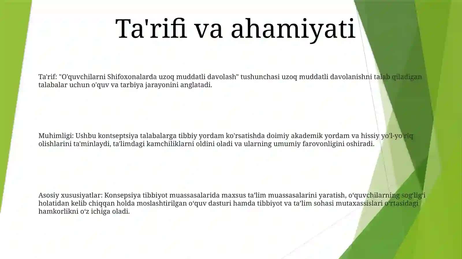 Shifoxonalarda Uzoq Davolanuvchi Maktab O‘Quvchilarni Ta‘Lim Va Tarbiyalash Konsepsiyasi 2