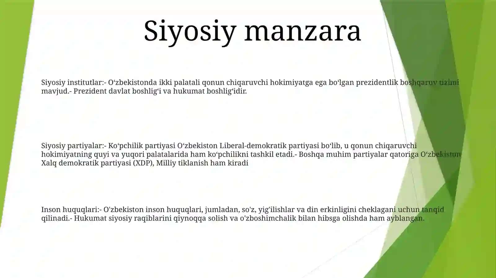 OʻZbekistondagi Axborot ToʻGʻRisidagi Siyosiy Faoliyatlar 2