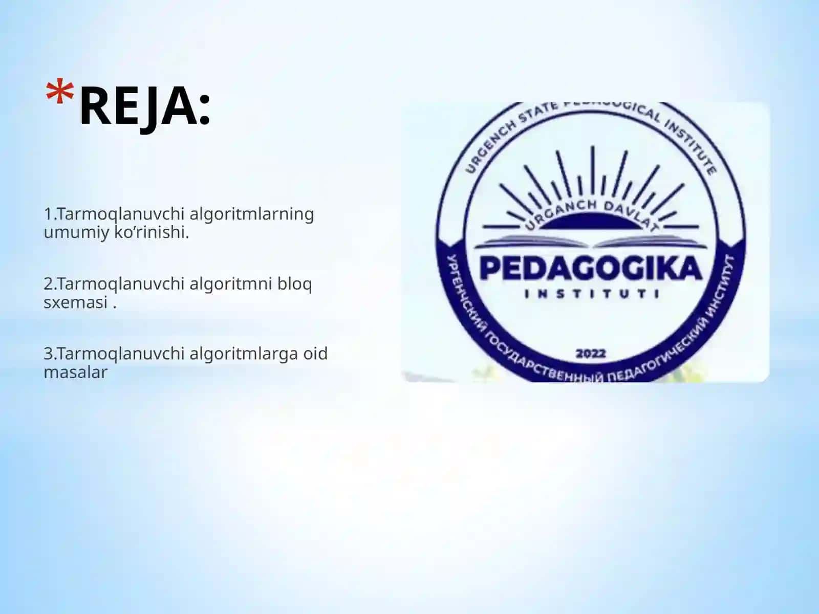 Tarmoqlanuvchi algoritimlarga oid masalalar 2