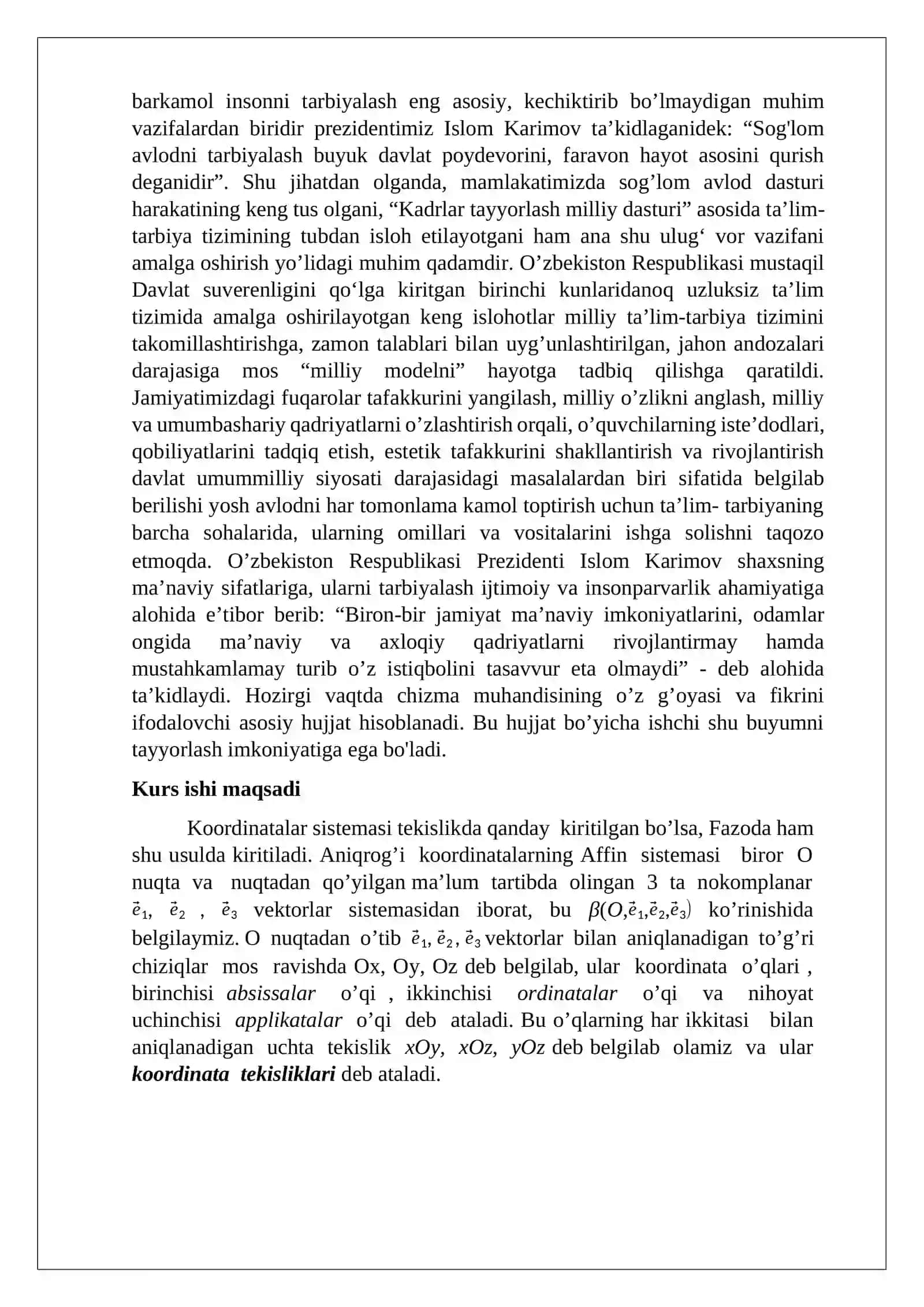 Fazoda koordinatalarning boshqa sistemalari 2