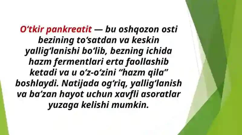 O‘TKIR PANKREATIT va O‘TKIR XOLESISTIT 2