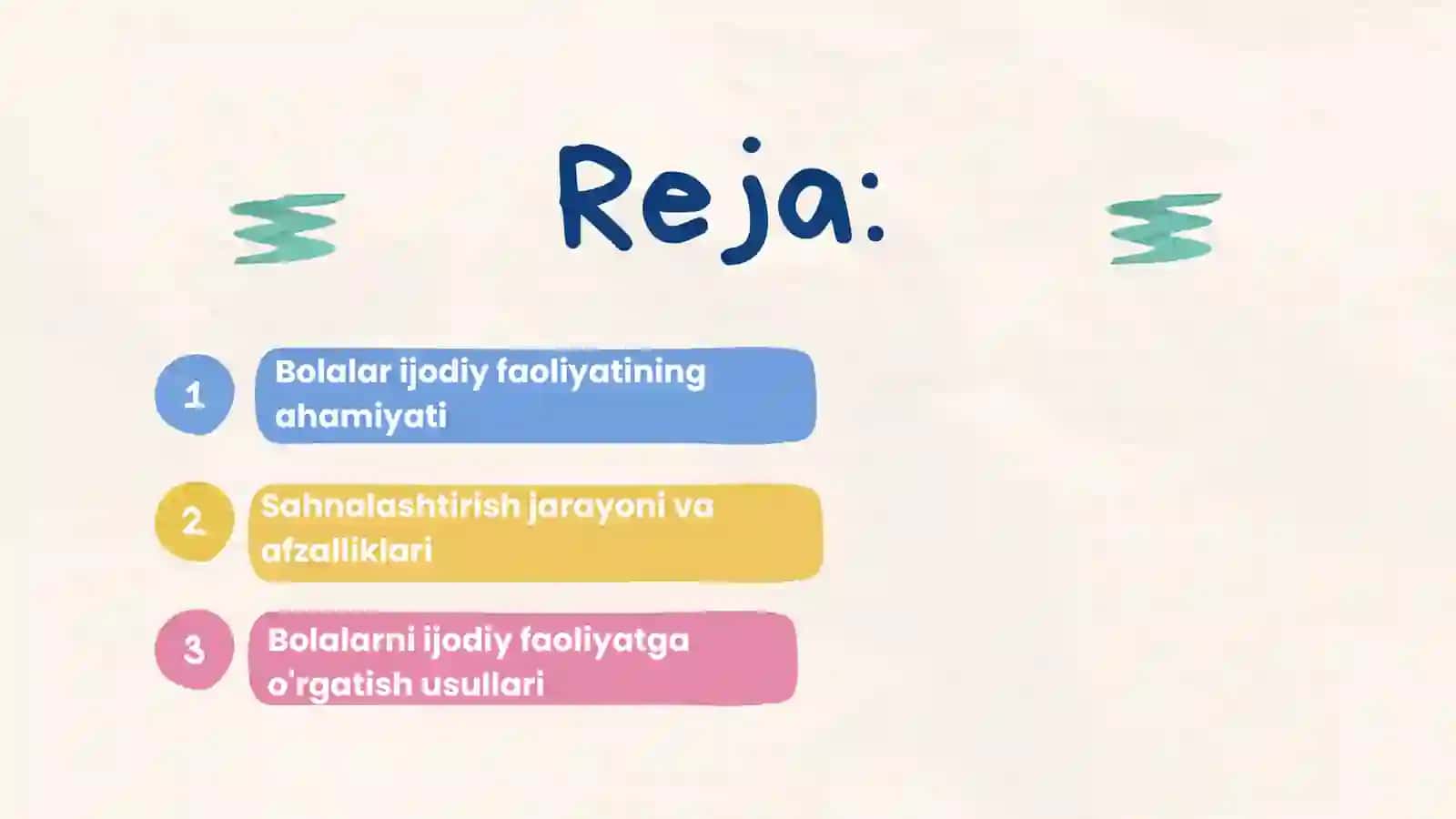 Bolalarni sahnalashtirish va ijodiy faoliyatga o'rgatish 2