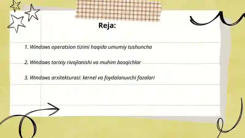Windows operatsion tizimi haqida umumiy tushuncha 2