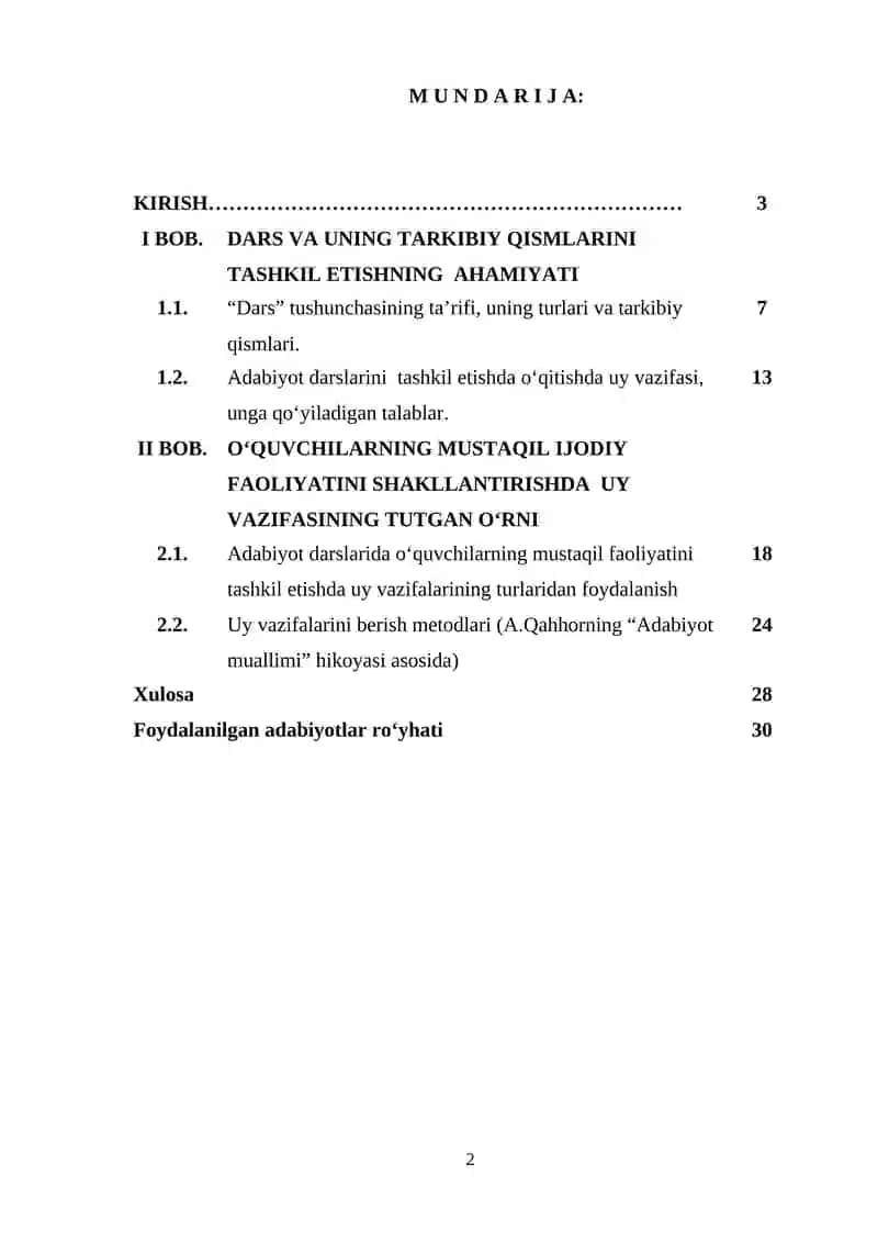 Adabiyot o‘qitish metodikasi 2