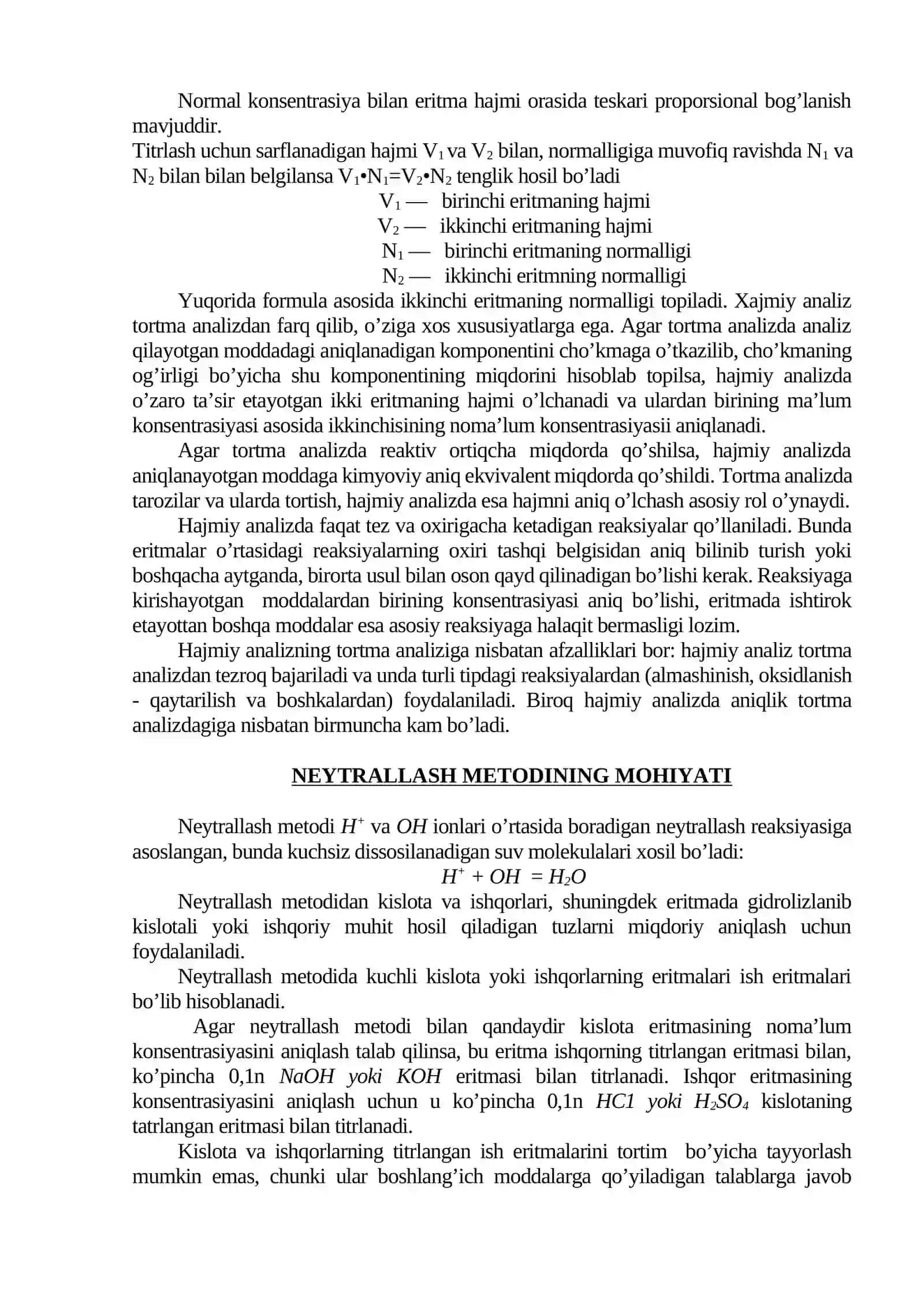 XLORID KISLOTANING STANDART ISHCHI ERITMASINI TAYYORLASH VA UNING YORDAMIDA ERITMADAGI ISHQOR MIQDORINI ANIQLASH 2