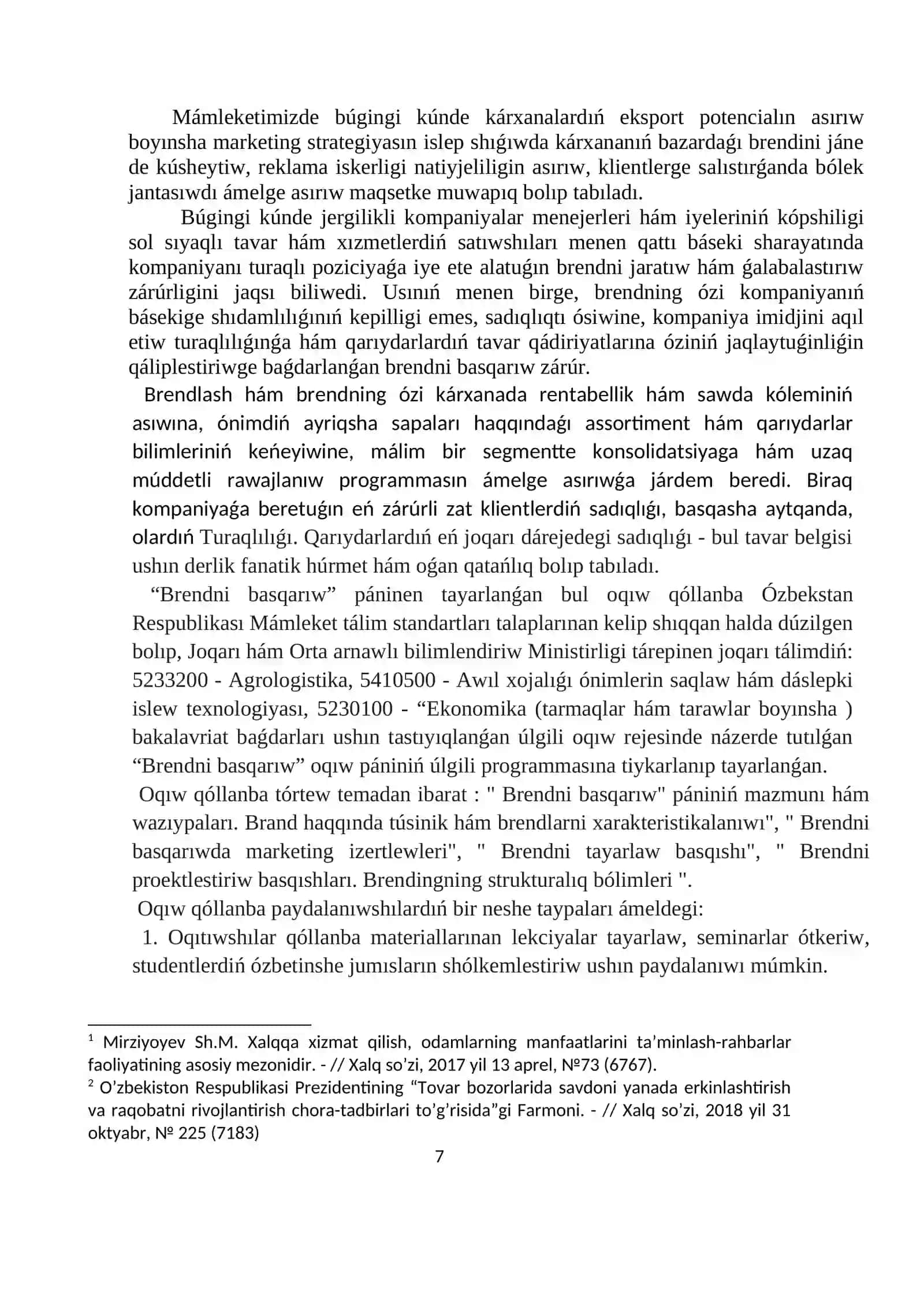 2017-2021 jıllarda Ózbekstan Respublikasın rawajlandırıwdıń besew ústin turatuǵın baǵdarı boyınsha Háreketler strategiyası 2