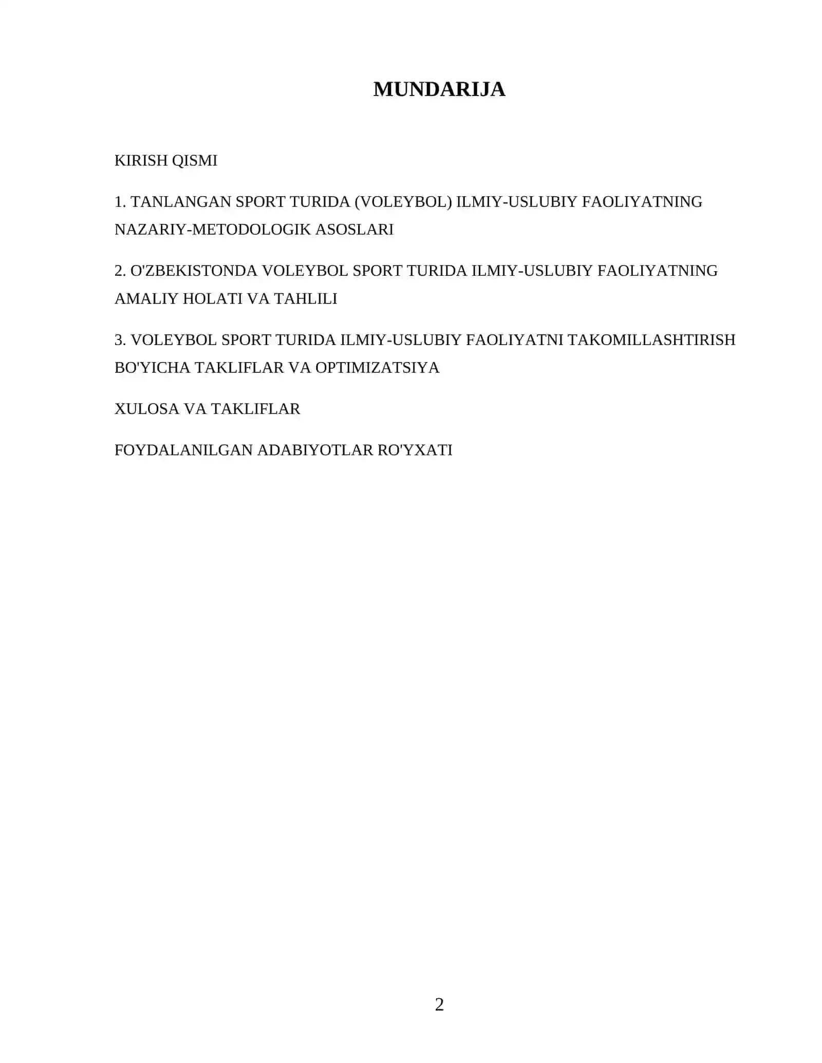 Tanlangan sport turida ilmiy uslubiy faoliyat (voleybol sport turi) 2