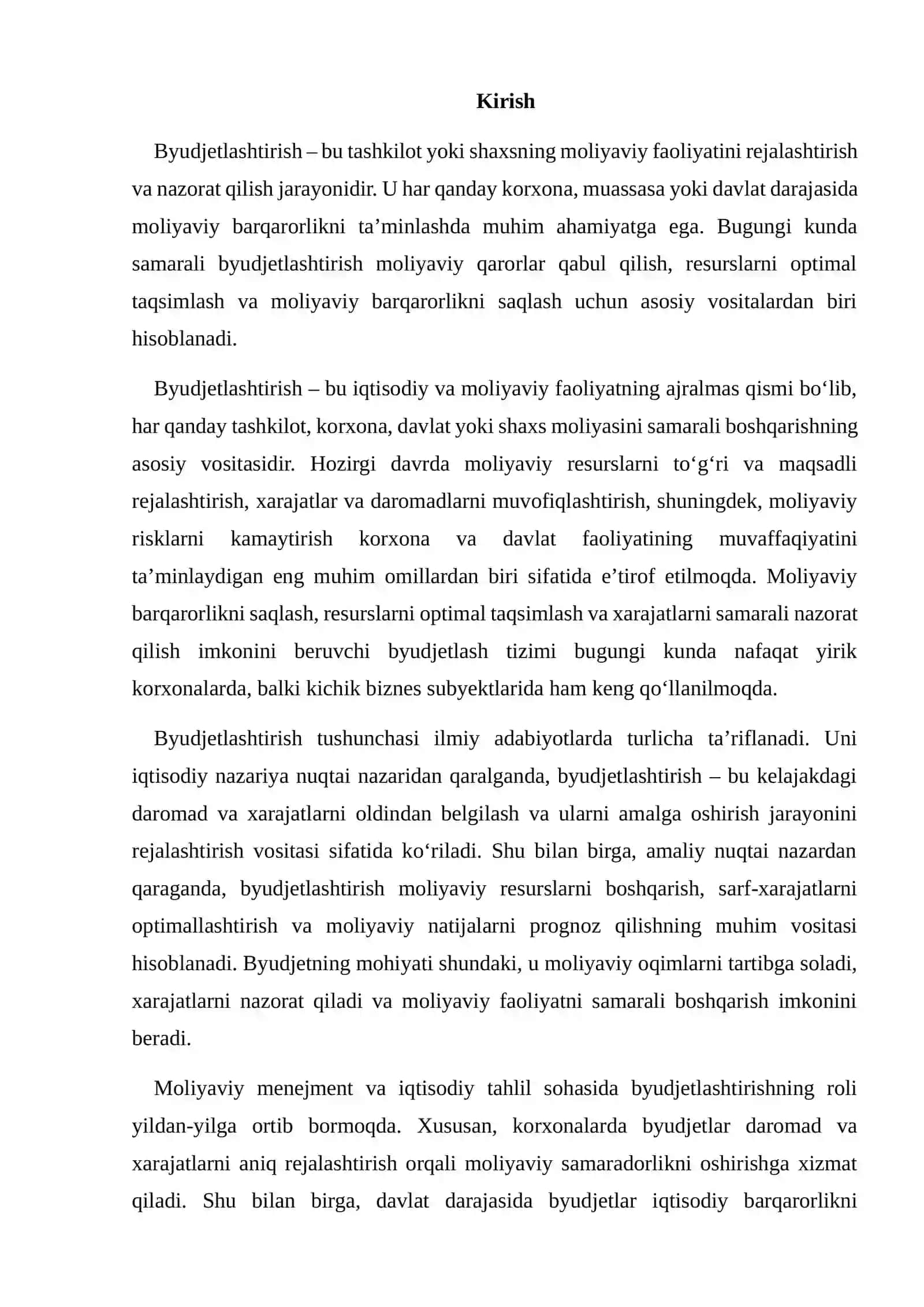 BYUDJETLASHTIRISH TUSHUNCHASI VA VAZIFALARI 2