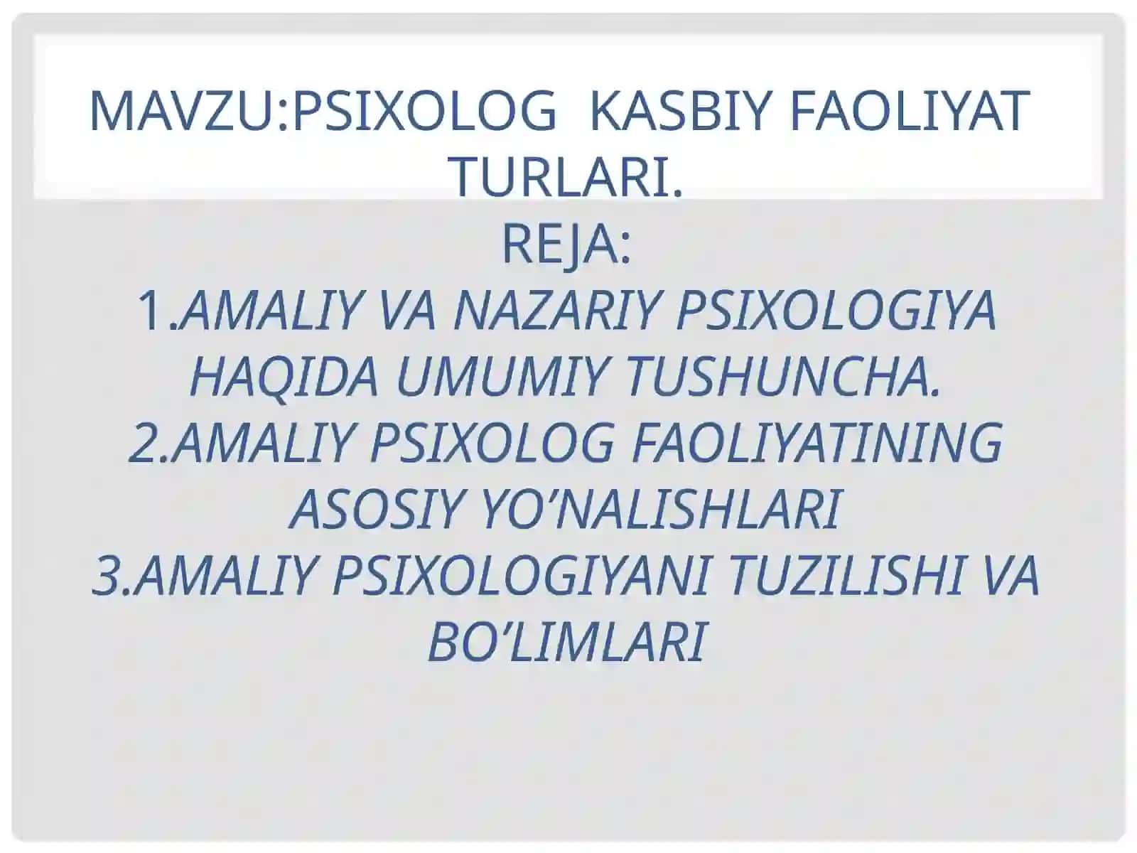 QARSHI XALQARO INNOVATSION UNIVERSITETIPP-22-01 GURUH TALABASIQILICHEVAJASMINABONUNUNGPSIXOLOGIYA NAZARIYASI VATARIXI FANIDAN MUSTAQILISHI 2