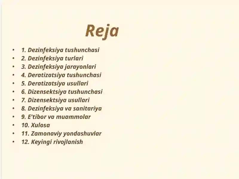 Dezinfeksiya ish bo’limi faoliyati bilan tanishish.Kamerali dizenfeksiya. Deratizatsiya dizensektsiya. 2