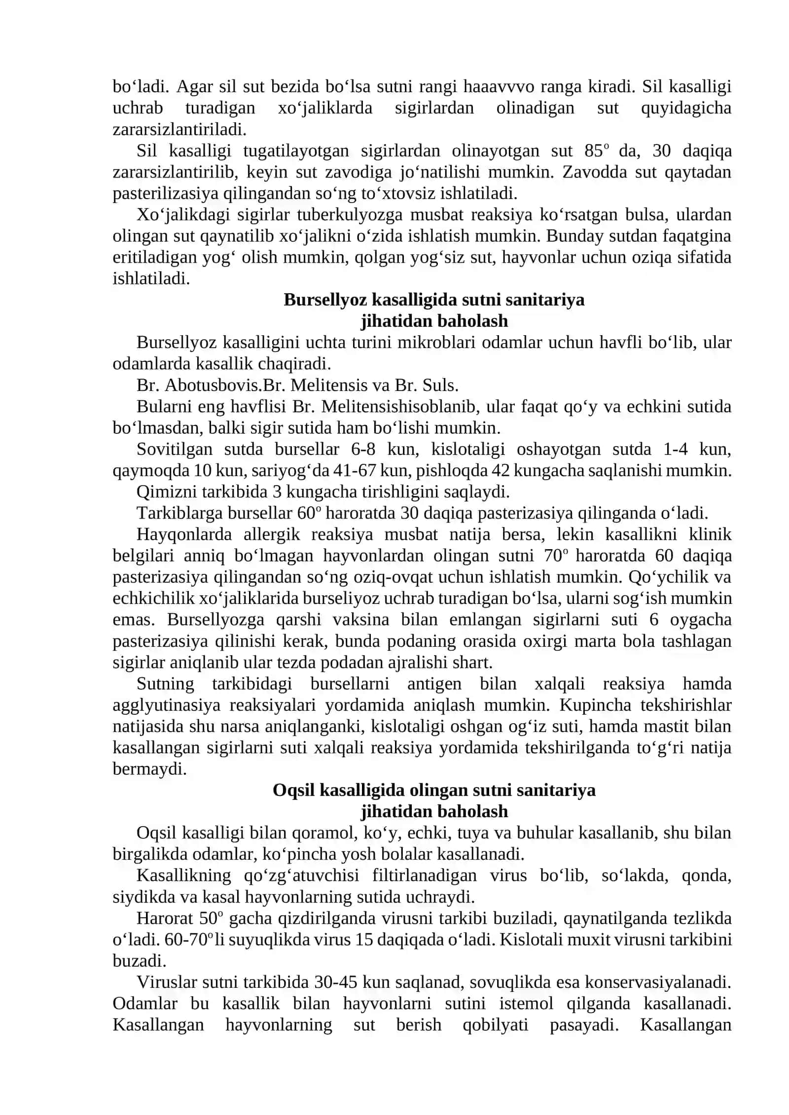 Kasal hayvonlar sutini aniqlash 2