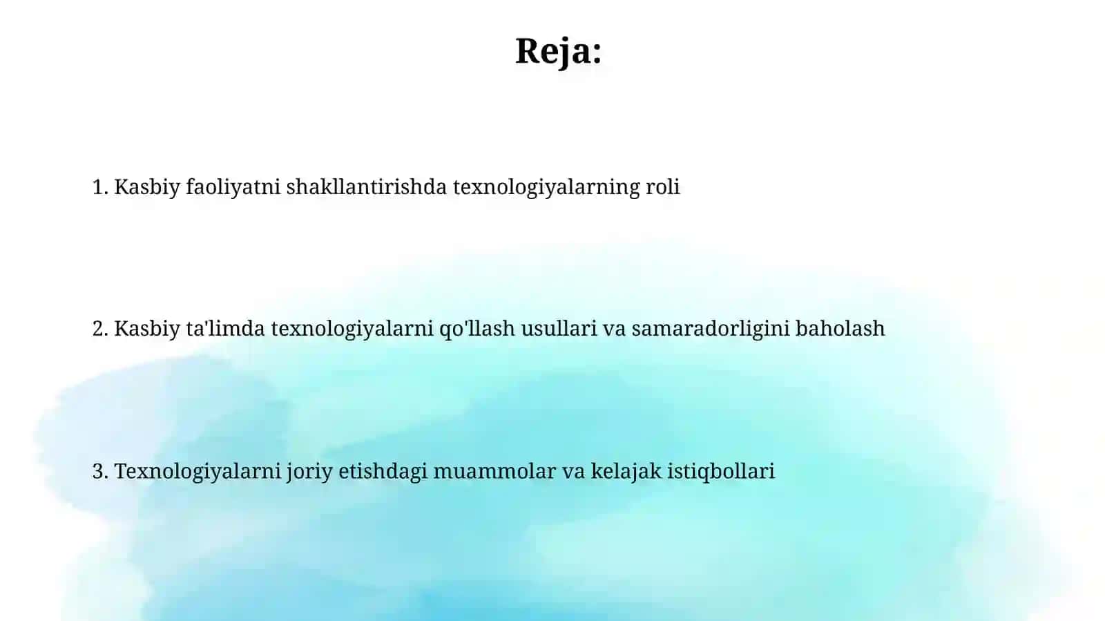 Kasbiy faoliyatni shakllantirish texnologiyasi 2