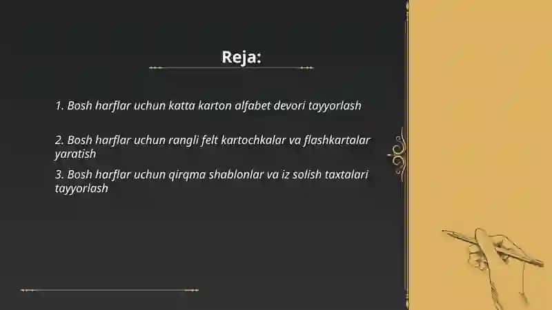 Bosh harflar uchun ko’rgazmali qurollar tayyorlash 2