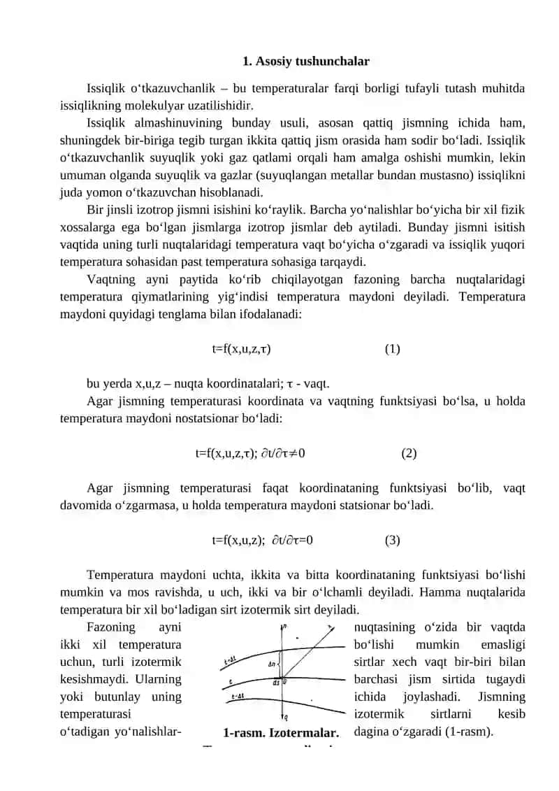 MATERALLARNING ISSIQLIK O‘TKAZUVCHANLIGI 2