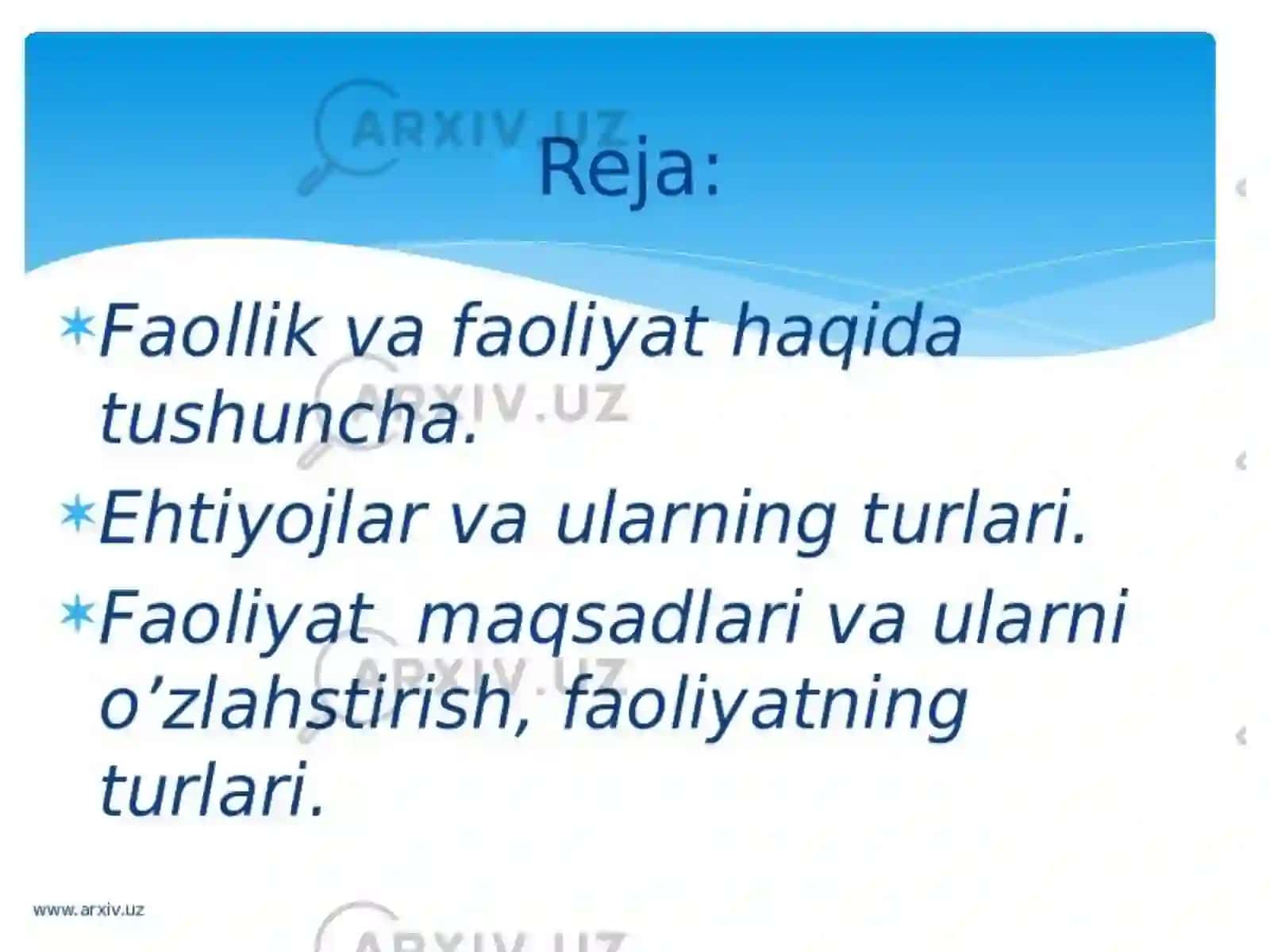 Faoliyat va uning turlari 2