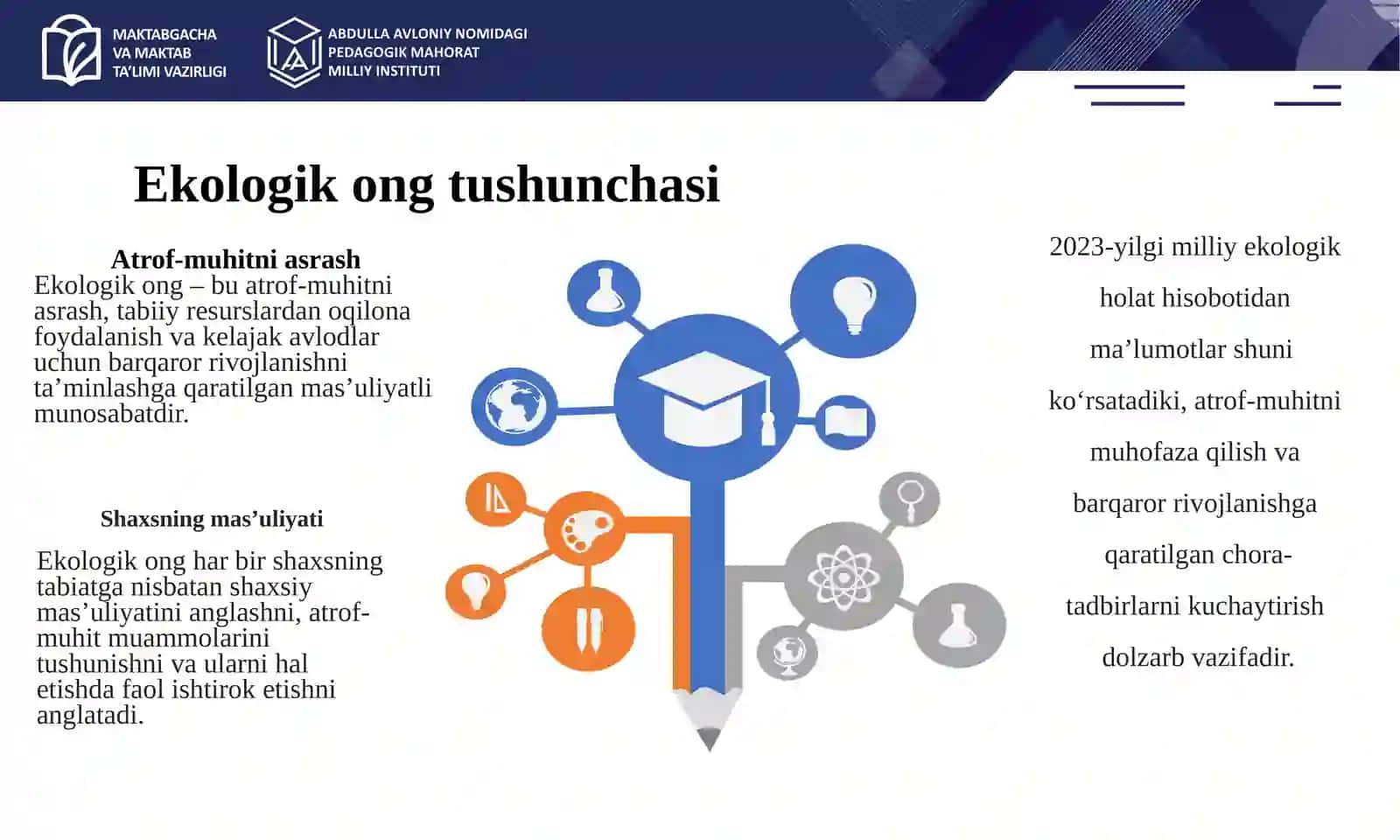 Tabiiy fan darslarida ekologik ong va barqarorlik kompetensiyalarini rivojlantirish 2