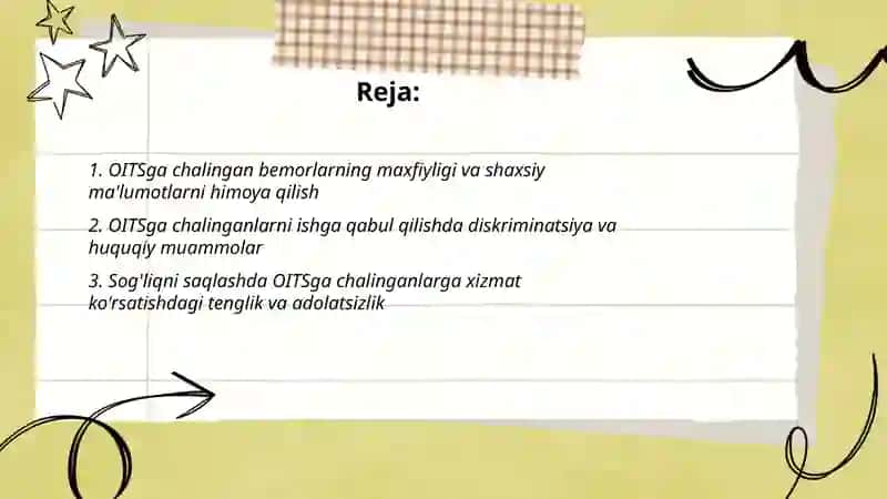 OITSga chalingan bemorlar va giyohvandlar bilan bog'liq axloqiy va huquqiy muammolar 2