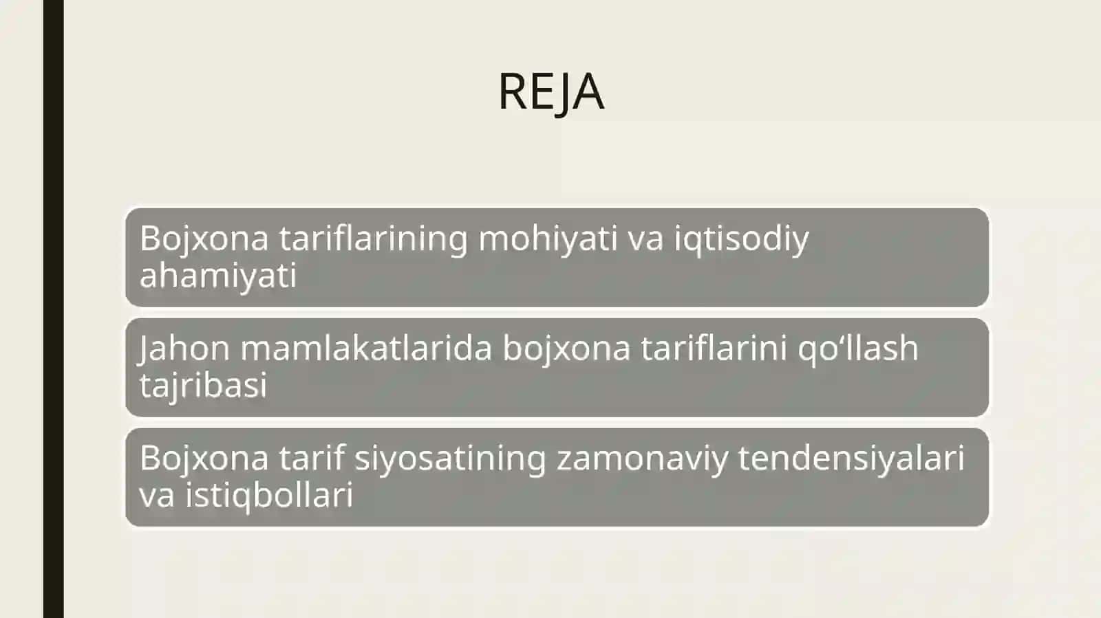 Bojxona tariflarini qollashning jahon tajribasi 2