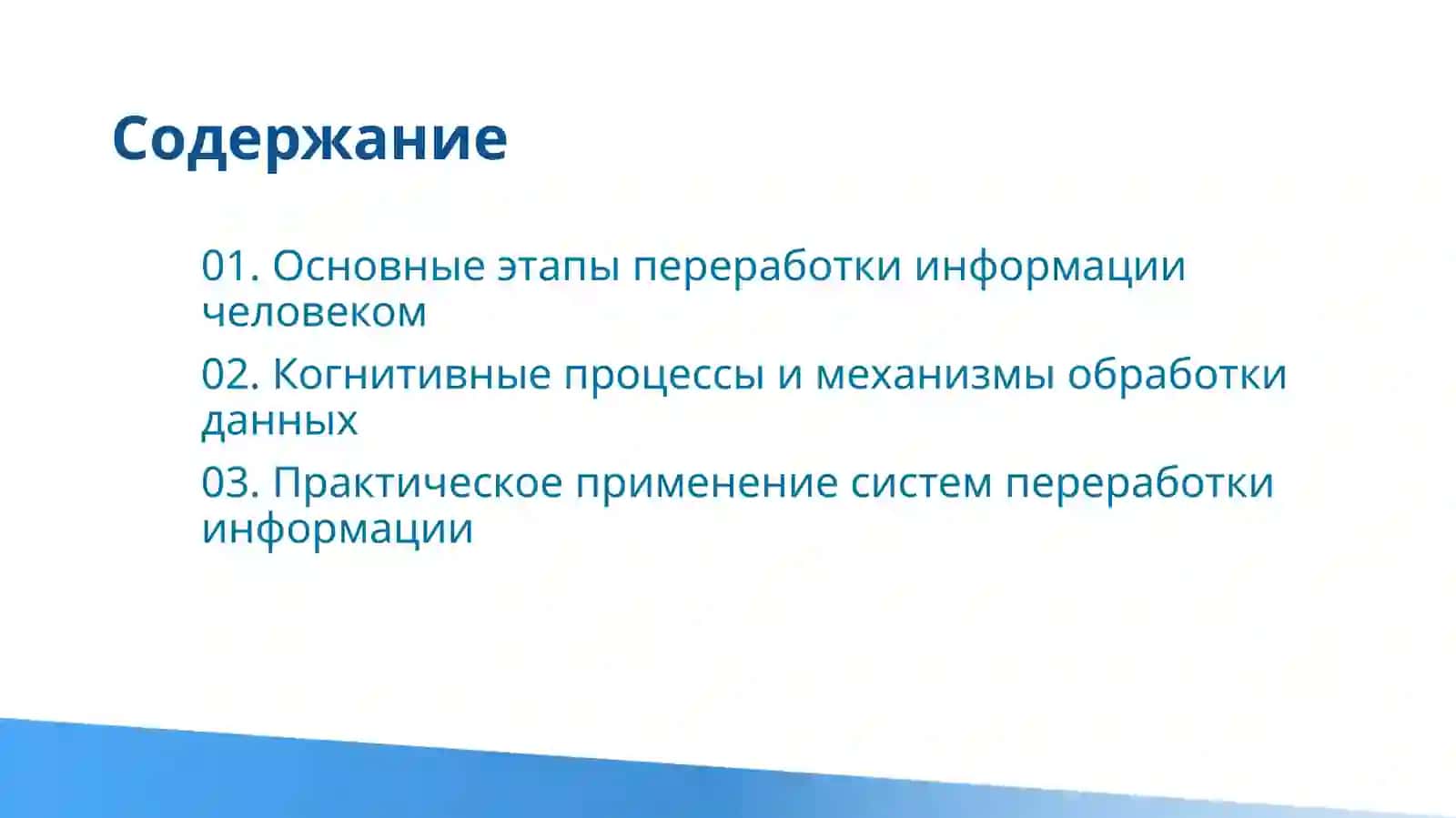 Система переработки информации человеком 2