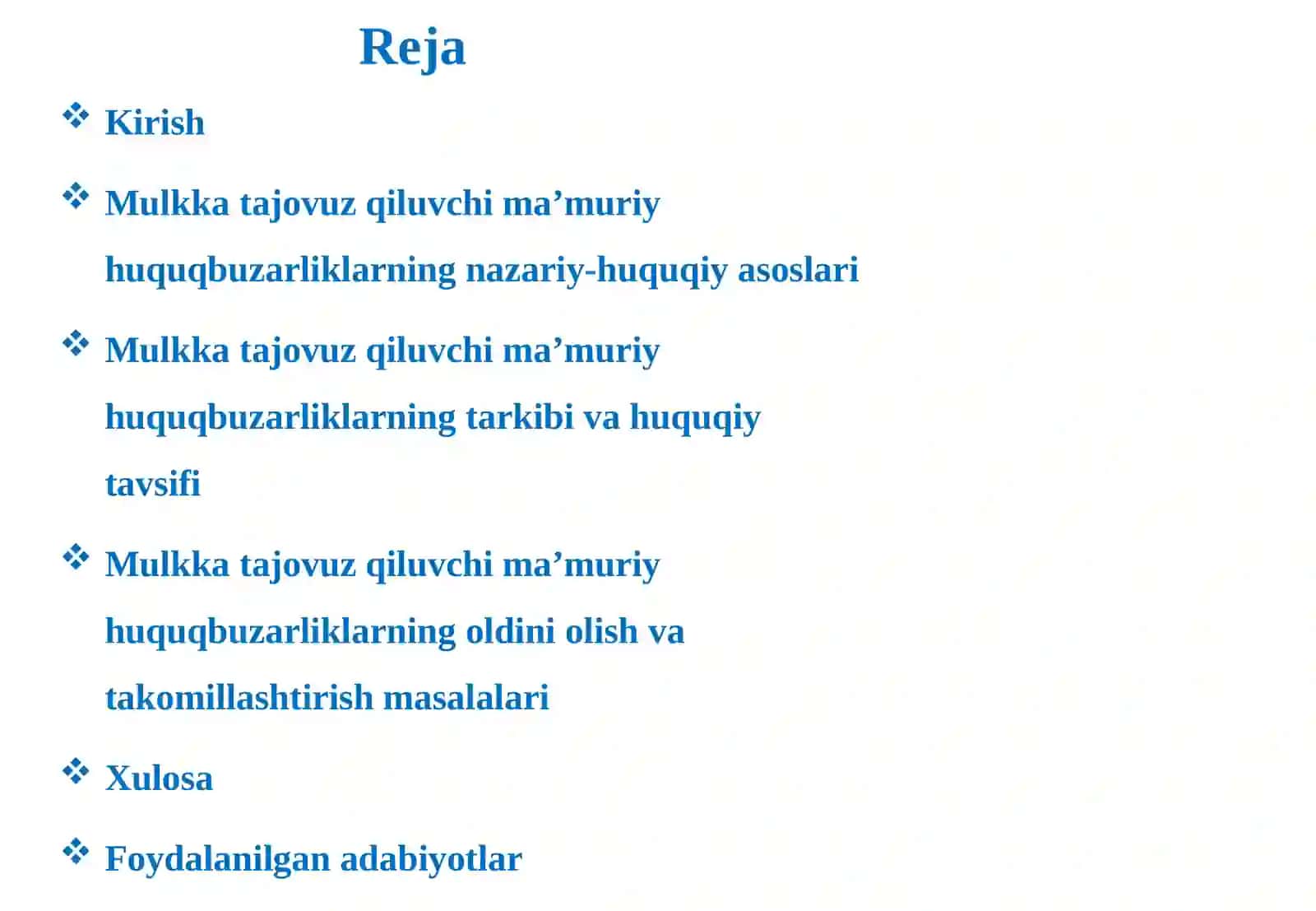 Mulkka tajovuz qiluvchi ma’muriy huquqbuzarliklar tarkibi.i 2