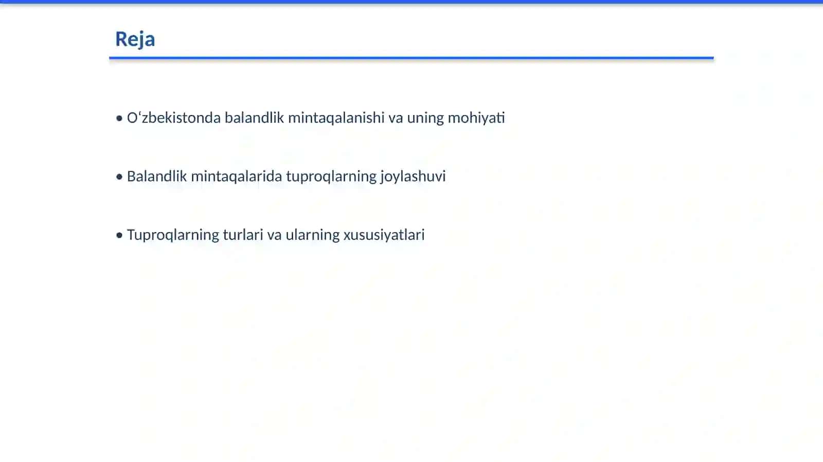 Oʻzbekistoning balandlik mintaqasi tuproqlar joylashuvi geografiyasi va uni muhofaza qilish 2