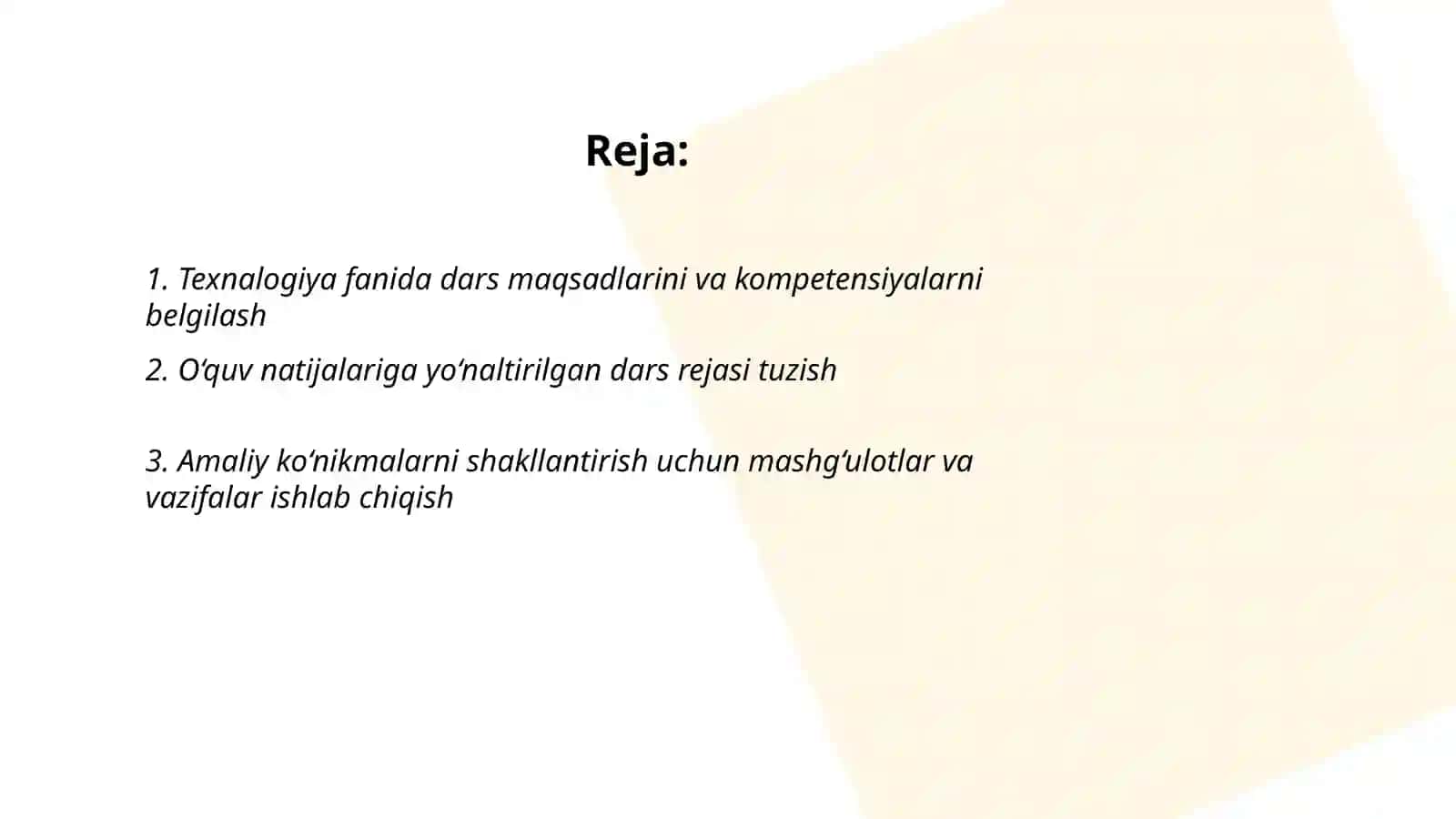 Texnalogiya fanida bilim kónikma va malakalarni shaklantirish 2