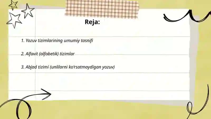 Yozuv tizimlari tasnifi 2