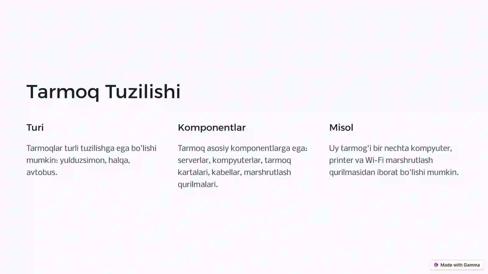 Kompyuter Tarmoqlari va Xavfsizlik 2