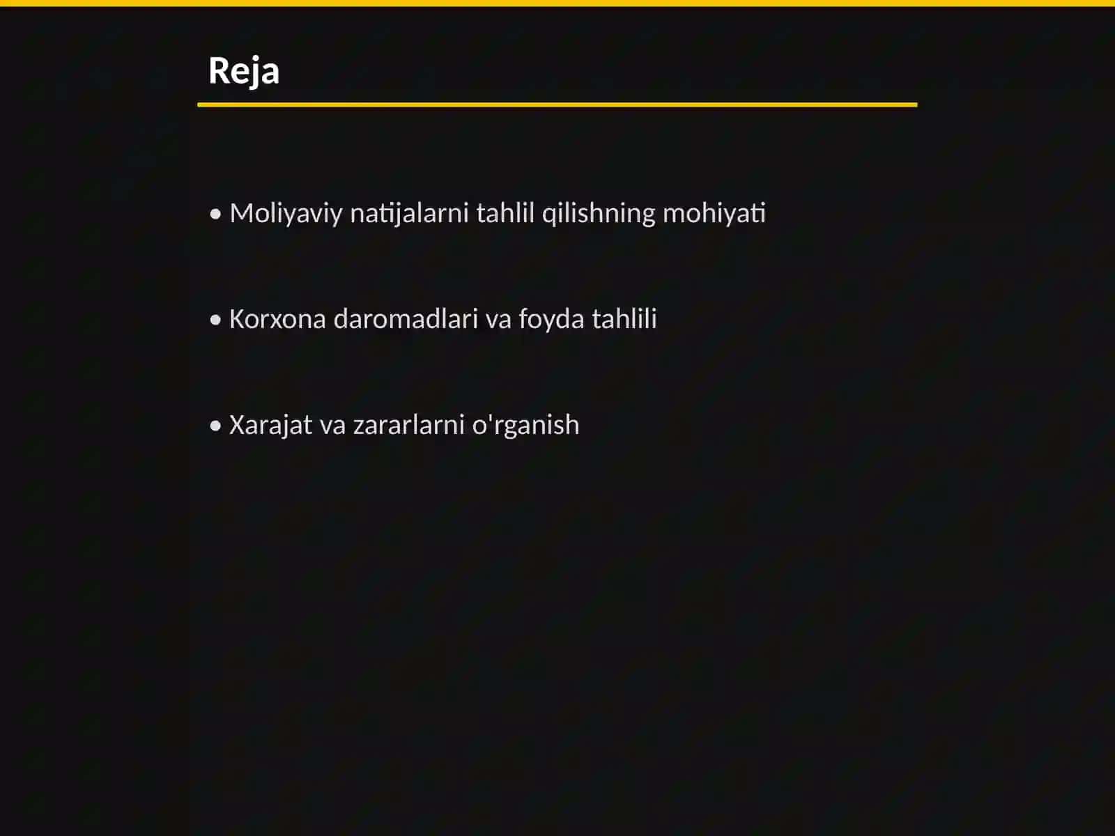 Korxonaning moliyaviy natijalari tahlili 2