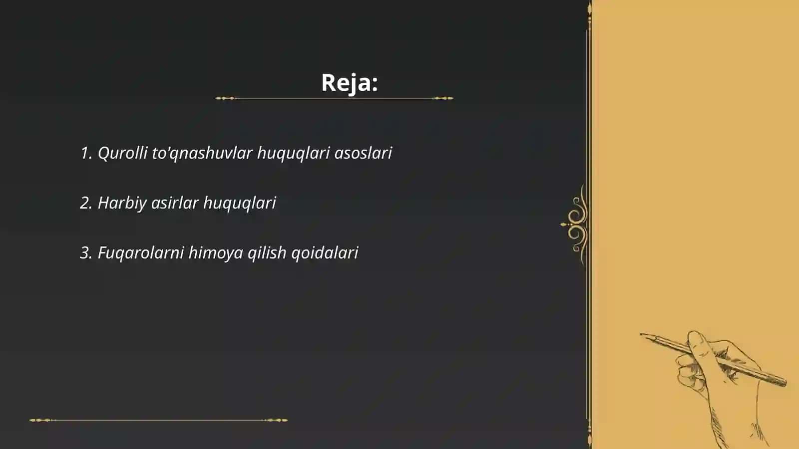 Qurolli to'qnashuvlar huquqlari asoslari 2