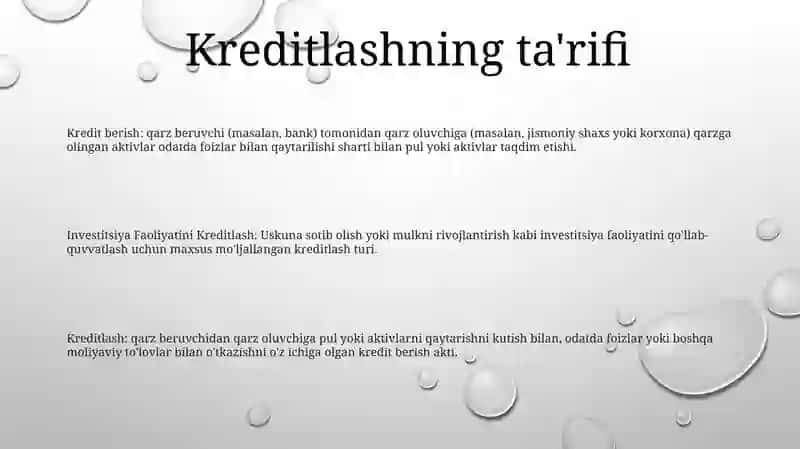 Investitsiya Faoliyatini Kreditlash 2